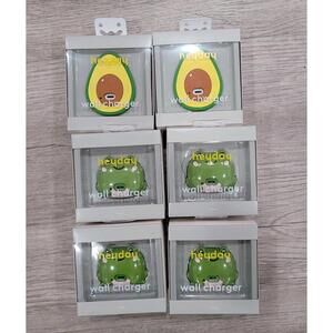6pk Heyday USB-C Wall Charger  15W Single Port - 4 Green Frog & 2 Avocado